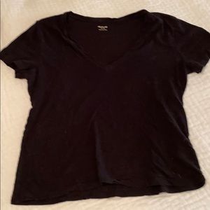 M Black V-Neck Cotton Tee from Madewell